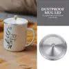 Dinnerware Sets 5pcs Coffee Mug Seal Cap Stainless Steel Water Beverage Drinking Cup Lid Cover With Handle Anti Tea For Home Shop