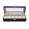 6 Slots Wrist Watch Display Case Box Jewelry Storage Organizer Box with Cover Case Jewelry Watches Display Holder Organizer3036
