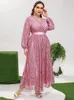 Casual Dresses Elegant Pink Dress Plus Size Women Clothing Maxi Skirt Oversize Clothes Long Robes Femme Grandes Tailles Evening Outfit