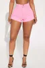 Chándales de mujer Pantalones vaqueros de color rosa sólido Conjunto de dos piezas Mujer Verano Sexy Cuello en V Sin mangas Sin mangas Crop Top Botón Pantalones cortos de cintura alta Trajes de mezclilla