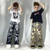 Herr jeans y2k svart stilig personlighet skalle tryck brett ben rak hiphop byxor gotiska hajuku mens streetwear 230608