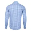 Men's Casual Shirts Male Autumn Plaid Single Pocket Shirt Turn Down Collar Button Long Sleeve Blouse Memory House Slipper