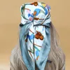 Four Seasons Style Kerchief Sunscreen Square Headscarf Luxury 70x70cm Silk Hijab Populära Women Beach Scarves