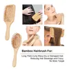 Bambus-Haarkamm, Paddelbürste, Haarbürste, Massage-Haarbürste, großer Kamm, Haarkämme zum Entwirren, SAC-Massagegerät, verhindert Trichomadesis