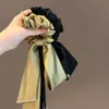 Other Satin Bowknot Elastic Hair Bands For Women Girls Pearl Solid Color Scrunchies French Ties Accessories Ponytail Holder R230608