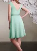 Chiffon Bridesmaid Dresses Short Wedding Party Gowns V-Neck Zipper Back