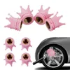 Car Upgrade 4Pcs Crown Shape Car Tire Air Valve Stem Caps Dustproof Anti-rust Caps Wheel Stem Covers Auto Truck Motocycle Bike Accessories