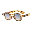 Óculos de sol 2023 Moda Quadrado Feminino Masculino Magro Tipo Lentes Gradientes Armação PC Vintage Casual Leopardo Luxo UV400