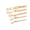 Ketten Hohe Qualität vergoldete Seilkette Edelstahl Halskette für Frauen Männer Goldene Mode Twisted Schmuck Geschenk 2 3 4 5 6 Tropfen Dhed1