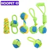 Hoopet Dog Toy Chews Cotton Rope Knot Boll Slipande tänder Odontoprisis Pet stora små 7 -stilalternativ