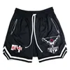 Herenshorts Actieve atletische shorts voor heren Anime Hanma Baki Print Ademend Sneldrogend basketbalshort met ritszakken Gym Fitness 230607