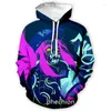 Men's Hoodies Phechion Fashion Men/Women K DA Neon Akali 3D Print Long Sleeve Casual Men Loose Sporting Pullover A78