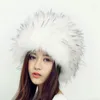 Berets HT552 Women Men RACCOON Fur Cap Hats Fashion Warm Russian For Winter Luxury Female Ushanka Beanies