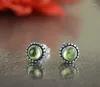 Dangle Earrings Fashion Jewelry S925 Ornaments Wholesale Antique Fashionable Joker Small Olivine Natural Crystal Jewel