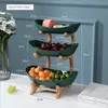 Geschirr Teller, dreischichtiger Obstteller, Zuhause, Wohnzimmer, Kunststoff, Snackteller, kreativ, modern, getrockneter Obstkorb, Süßigkeiten, Kuchenständer, Salatschüssel, 230607