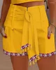 Kvinnors shorts Tribal Printed Strap Pocket Design 2023 Säljer casual mode Kvinnors slitage