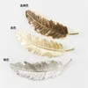 Dangle Chandelier 1PC Fashion Women Girls Gold Silver Leaf Feather Hair Clip Hairpins Girls Headband Barrette Bobby Pin Festival Hair Accessories Z0608