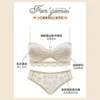 Bras Sets Half Cup Underwear Girlish Style Small Chest Large Flat Strapless Bra Set A Model In 2023