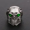 Anelli a grappolo Western Big Vintage Jewelry Acciaio inossidabile Zircon Skull Mens For Creative 2023