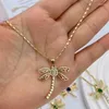 Chains 2023 L Trendy Insect Personality Dragonfly Pendant Necklace For Women Fashion Girls Clavicle Chain Party Jewelry Gifts