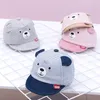 Berretto da baseball dell'orso del bambino Primavera Estate Cute Cartoon Solid Sunhat Ragazzi Ragazze Cotton Snapback Caps Kid Hip Hop Cappello da pesca 3-12M