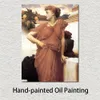 Artwork on Canvas at The Fountain Frederic Leighton Oil Painting Reproduction Classical Portrait Hand Painted