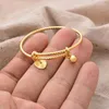 Bangle Dubai Gold Color Bangles for Child 24k Plated African Armband Charm Etiopiska arabiska smycken