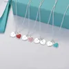 Brand t Single Peach Heart Pendant Necklace Fashion Charm Dropping Oil for Women Designer Jewelry Free Box1u1p{category}