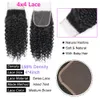 Morceaux de cheveux Kinky Curly 4x4 Lace Closure Cheveux humains brésiliens Deep Wave 4x1 T part Lace Closure HD Transparent T part 4x4 Lace Closure 230607