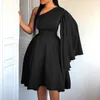 Casual Dresses Women Elegant Chic Solid Color Patchwork Round Neck A-Line Mermaid BodyCon Midi Working Dress Wedding Gowns 2023