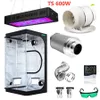 LED GROW LICHTEN TENT KIT Volledig spectrum Growlamp 4 inch Ventilatie Charcoal Filter Growt voor binnenplanten Bloemen Gas Zengselzaailing