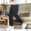 Broek MRGB Zwart/Wit Gestreepte Mannen Harembroek 2023 Mode Man Casual Oversize Broek Katoen Linnen Mannelijke Broek Heren kleding5XL