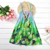 Vestidos para meninas Verão Vestido floral Sling Babados Bohemian Beach Princess para roupas de menina 2 6 8 12 anos com colar presente 230607