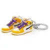 Keychains Lanyards Fashion 100 Styles 3D Basketball Shoes Keychain Stereoscopic Sneakers Key Chain Mini Sport Shoe Keyring Bag Pen Dh8Hp