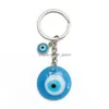 Porte-clés Rond Turc Evil Eye Porte-clés Chanceux Résine Bleu Rose Rouge Coeur Charme Chaîne Porte-clés Pour Hommes Femmes Voiture Pendentif Dro Dhgarden Dhyu1