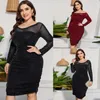 Abiti casual da donna con spalle scoperte, maniche lunghe, vita impero, cocktail party, abito longuette luccicante 10CD