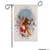 Decorazioni natalizie Colorf Babbo Natale Giardino Bandiera Cortile Banner appeso Lettera Lino stampato Decorazione natalizia Dbc Drop Delivery Home Dhcwf