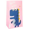Sacs d'emballage Papier Popcorn Party Bag Pouch Supply Décorations De Mariage 13X8X24Cm Bless Cartoon Design Dinosaure Bleu Rose Rouge Jaune F Otgmx