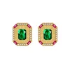 Stud Earrings LONDANY European And American Jewelry Fashionable Vintage Geometric Gemstones Brushed Court-style