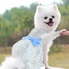 Vestuário para cães Verão Estampado Animal de Estimação Vestido de Algodão Bonito Princesa Saias Para Pequenos Cães Médios Saia Vestidos de Casamento York Roupas 230608