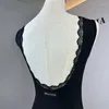 Stage Wear Summer Latin Dance Top Donna Backless Black Lace Body Adulto Rumba Ballroom Abbigliamento Practice Camicie DNV17891