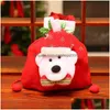 Dekoracje świąteczne torba na prezent Apple Flannel Candy Cartoon Dstring Tote Xmas Santa Claus Snowman Bear Portable torebka DBC VT1061 Drop DHV2L