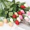 Decorative Flowers 1/3pcs Rose Artificial Long Stem With Leaves Real Touch Simulation Branches For Wedding Home Decoration Fake Flower