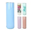 US Warehouse 20oz Sublimation Macaron BluetoothスピーカーTumbler Sublimationスリムストレートタンブラーワイヤレスミュージックカップステンレススチールスマートウォーターボトル