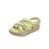 Sandaler Macaron Color Beach Shoes for Kids Girls Crostied Flat Gladiator Boys Slides Soft Thick Bottom F04171 230608