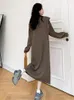 Casual Dresses 2023 Spring Autumn Korean Long Sleeve Woman Hoodies Dress Vestidos Robe Femme Loose Plus Size Maxi Shirt