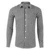 Men's Casual Shirts Male Autumn Plaid Single Pocket Shirt Turn Down Collar Button Long Sleeve Blouse Memory House Slipper