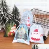 Opbergzakken Christmas Gift Bag Canvas Santa Sack Dstring Met Rendieren Claus Voor Kid Candy Organizer Dbc Drop Delivery Home Garden Dhlhg