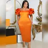 Plus Size Dresses Women's Spring Fall Sexy Bustier Dress Fashion Creative Ruffle Sleeve Elegant Party Large Female