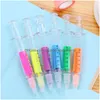 Highlighters Novelty Nurse Needle Syringe Shaped Highlighter Marker Pen Colors Pens Stationery School Supplies 6 Style Drop Delivery Dhgrb